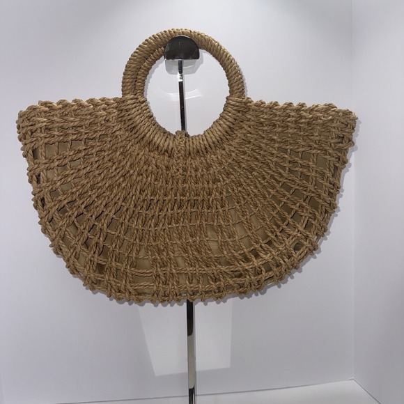 Womens Handmade Straw Handbag Tote Summer Beach Boho Vacation Resort Casual Work - Picture 5 of 8